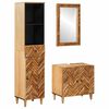 vidaXL F&uuml;rdőszobai Szekr&eacute;ny Szett 3 db 62 x 33 x 58 cm T&ouml;m&ouml;r Mang&oacute;f&aacute;t