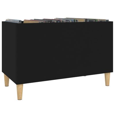 vidaXL fekete szerelt fa hanglemezszekrény 74,5x38x48 cm