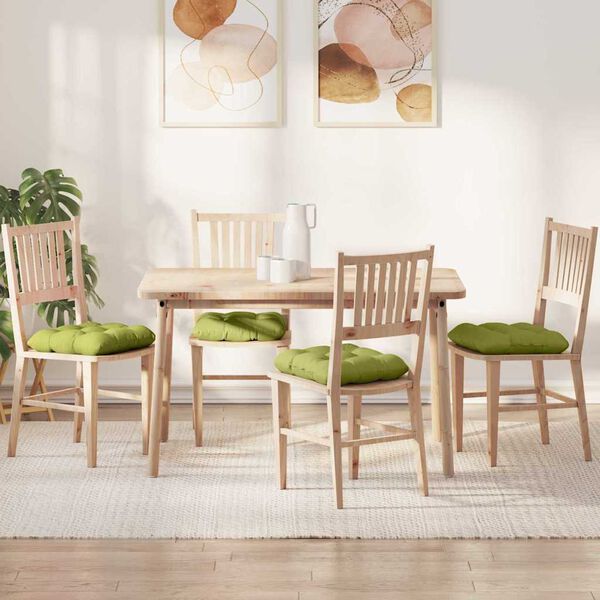 vidaXL Ülőpárnák 4 pcs Világos zöld 40 x 40 x 12 cm szövet