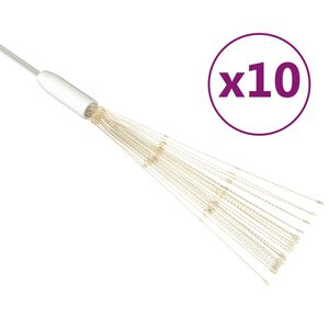 vidaXL 10 db kar&aacute;csonyi meleg feh&eacute;r tűzij&aacute;t&eacute;kl&aacute;mpa 1400 LED-del 20 cm
