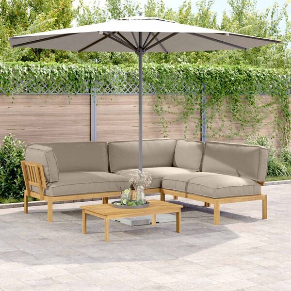 vidaXL Kanap&eacute; Szett p&aacute;rn&aacute;val Egysz&iacute;nű 4 pcs T&oacute;psz&iacute;nű T&ouml;m&ouml;r Ak&aacute;cfa