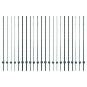 vidaXL Be&aacute;gyazott ker&iacute;t&eacute;soszlop 22 db Z&ouml;ld 200 cm Porsz&oacute;rt ac&eacute;l