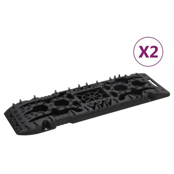 vidaXL 2 db fekete nejlon vontatási táblák 107x31x7 cm