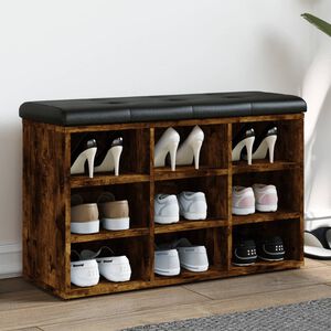 vidaXL f&uuml;st&ouml;s t&ouml;lgy sz&iacute;nű szerelt fa cipőpolc 82 x 32 x 50 cm