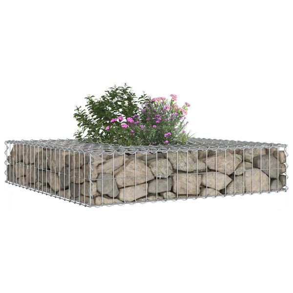 vidaXL Gabion emelt &aacute;gy Ez&uuml;st 100 x 100 x 20 cm Horganyzott ac&eacute;l