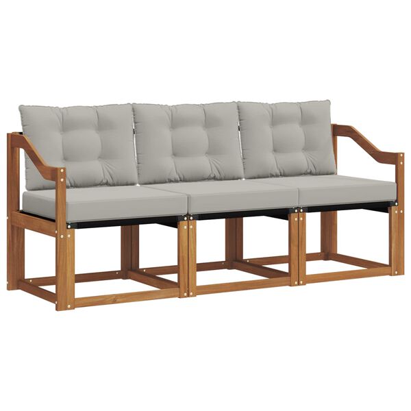 vidaXL K&uuml;lt&eacute;ri kanap&eacute; szett 3 pcs Term&eacute;szetes &eacute;s Vil&aacute;gossz&uuml;rke