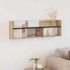 vidaXL Magazin &aacute;llv&aacute;ny polcokkal Sonoma t&ouml;lgy 100 x 12 x 30 cm Faanyag