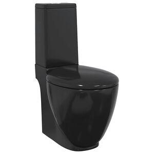 vidaXL fekete ker&aacute;mia WC &ouml;bl&iacute;tőrendszerrel