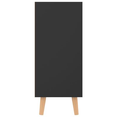 vidaXL magasfényű fekete szerelt fa tálalószekrény 90 x 30 x 72 cm