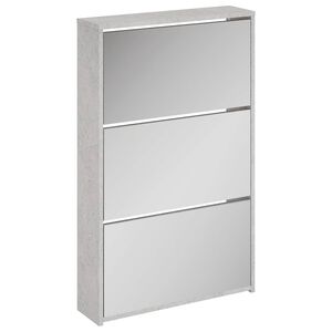 vidaXL betonsz&uuml;rke 3 szintes cipőszekr&eacute;ny t&uuml;k&ouml;rrel 63 x 17 x 102,5 cm