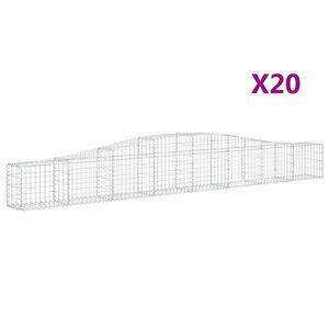 vidaXL 20 db &iacute;ves horganyzott vas gabion kos&aacute;r 400x30x40/60 cm