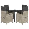 vidaXL 5r&eacute;szes vil&aacute;gossz&uuml;rke polyrattan kerti &eacute;tkezőgarnit&uacute;ra p&aacute;rn&aacute;val