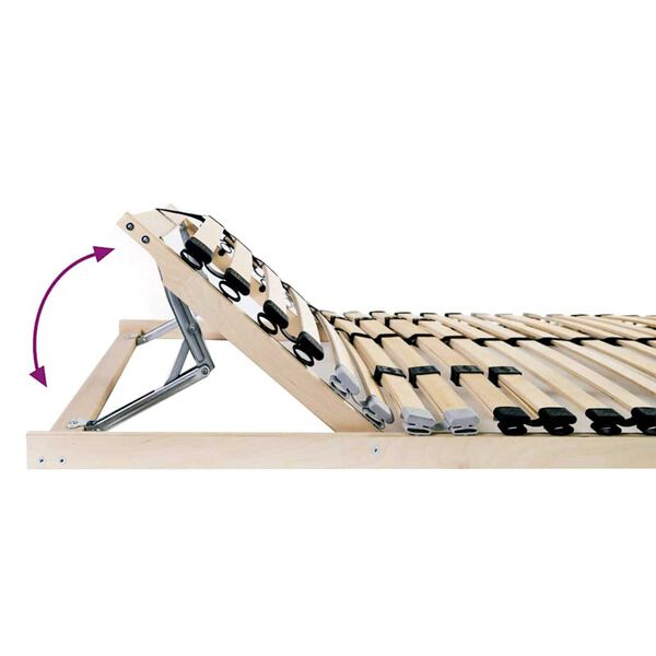 vidaXL Lécalap fejtámlával Barna 100 x 190 cm Tömör bükkfa