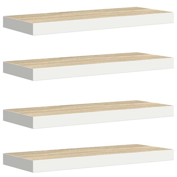 vidaXL 4 db t&ouml;lgysz&iacute;nű &eacute;s feh&eacute;r MDF lebegő fali polc 60x23,5x3,8 cm