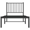 vidaXL fekete fém ágykeret fejtámlával 80 x 200 cm