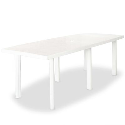 vidaXL fehér műanyag kerti asztal 210 x 96 x 72 cm
