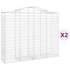 vidaXL 2 db &iacute;ves horganyzott vas gabion kos&aacute;r 200x50x160/180 cm