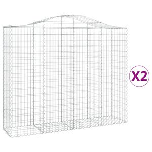 vidaXL 2 db &iacute;ves horganyzott vas gabion kos&aacute;r 200x50x160/180 cm