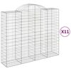 vidaXL 11 db íves horganyzott vas gabion kosár 200x50x160/180 cm