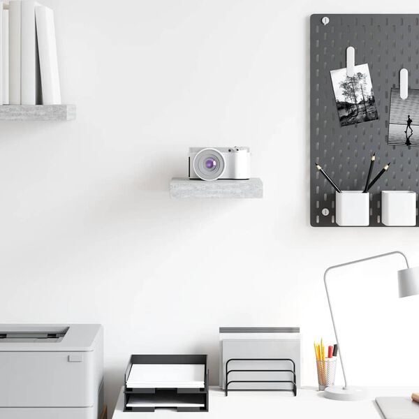 vidaXL betonsz&uuml;rke MDF lebegő fali polc 23 x 23,5 x 3,8 cm