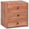 vidaXL t&ouml;m&ouml;r mahag&oacute;ni fa &eacute;jjeliszekr&eacute;ny 3 fi&oacute;kkal 35 x 25 x 35 cm