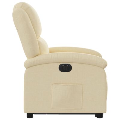 vidaXL elektromos felállást segítő krémszínű szövet dönthető fotel