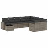 vidaXL 10 r&eacute;szes sz&uuml;rke polyrattan kerti &uuml;lőgarnit&uacute;ra p&aacute;rn&aacute;kkal