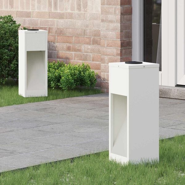 vidaXL Napelemes LED &Uacute;tjelző L&aacute;mpa 2 pcs Feh&eacute;r Hidegen hengerelt ac&eacute;l