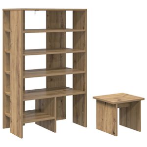 vidaXL Cipőszekr&eacute;ny 2 db 62 x 35 x 100 cm Szerelt Fa K&eacute;zműves T&ouml;lgy