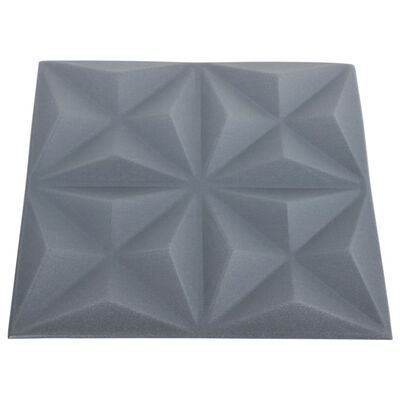 vidaXL 48 darab origami szürke 3D fali panel 50 x 50 cm 12 m²
