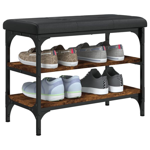 vidaXL f&uuml;st&ouml;s t&ouml;lgy sz&iacute;nű szerelt fa cipőt&aacute;rol&oacute; pad 62 x 32 x 47 cm