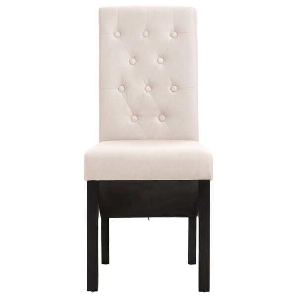 vidaXL 2 db krémszínű szövet étkezőszék