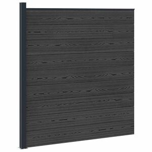 vidaXL Ker&iacute;t&eacute;s K&eacute;szlet 175 x 186 cm WPC &eacute;s Alum&iacute;nium Fekete