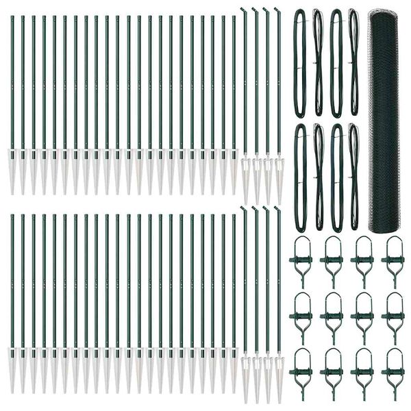 vidaXL Ker&iacute;t&eacute;soszlop Z&ouml;ld 100 x 1,4 m (25 mm-es h&aacute;l&oacute;) Ac&eacute;l &eacute;s PVC