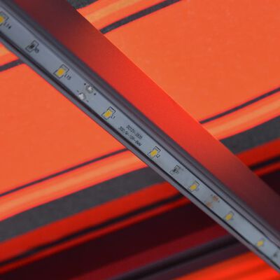 vidaXL narancssárga-barna szélérzékelős és LED-es napellenző 450x300cm