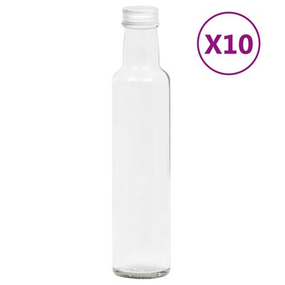 vidaXL 10 db 260 ml-es keskeny üvegpalack csavaros kupakkal