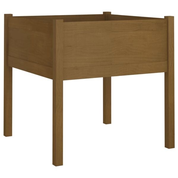 vidaXL mézbarna tömör fenyőfa kerti virágtartó 70 x 70 x 70 cm
