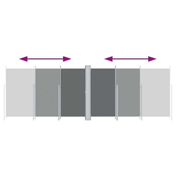 vidaXL antracitsz&uuml;rke beh&uacute;zhat&oacute; oldals&oacute; napellenző 200 x 600 cm