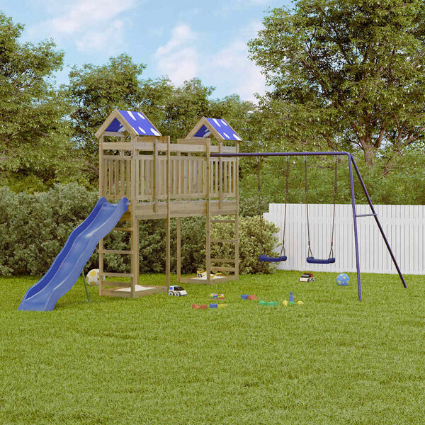 vidaXL impregn&aacute;lt fenyőfa k&uuml;lt&eacute;ri j&aacute;tsz&oacute;szett