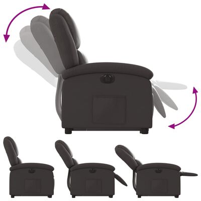 vidaXL sötétbarna valódi bőr elektromos álló dönthető fotel