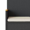 vidaXL 2 személyes fekete polyrattan kerti pad párnával és asztallal