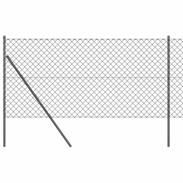 vidaXL Ker&iacute;t&eacute;soszlop Sz&uuml;rke 25 x 1,4 m (60 x 60 mm h&aacute;l&oacute;) Ac&eacute;l &eacute;s PVC