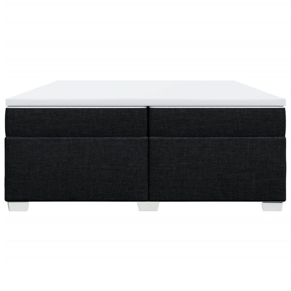 vidaXL fekete sz&ouml;vet rug&oacute;s &aacute;gy matraccal 200 x 200 cm