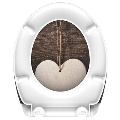 SCHÜTTE WOOD HEART duroplast WC-ülőke lágyan záródó gyorskioldással