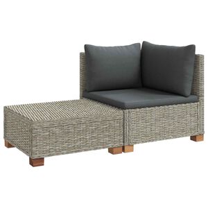 vidaXL 2 db Rattan Lounge Szett P&aacute;rn&aacute;kkal GENDT Term&eacute;szetes R&aacute;tta