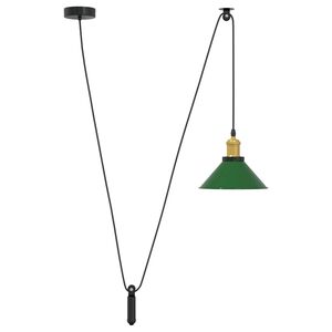 vidaXL f&uuml;ggeszt&eacute;kl&aacute;mpa magass&aacute;ga &aacute;ll&iacute;that&oacute; E27 f&eacute;nyes z&ouml;ld &Oslash;22cm f&eacute;m