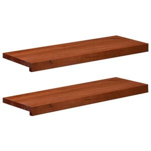 vidaXL Ablakp&aacute;rk&aacute;nyok 2 db Barna 70 x 30 x 2 cm T&ouml;m&ouml;r b&uuml;kkfa