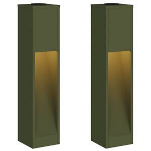 vidaXL Napelemes LED &Uacute;tjelző L&aacute;mpa 2 db Meleg feh&eacute;r 18 x 18 x 80 cm