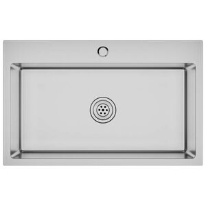 vidaXL k&eacute;zzel k&eacute;sz&uuml;lt rozsdamentes ac&eacute;l mosogat&oacute;