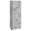 vidaXL Szekr&eacute;ny szett 2 pcs Betonsz&uuml;rke 66 x 34,5 x 95 cm Szerelt Fa